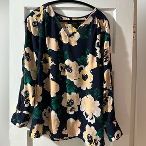 Banana Republic Long Sleeve Floral Blouse, Size L